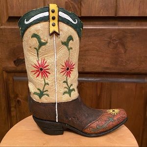 Cowboy boot vase
